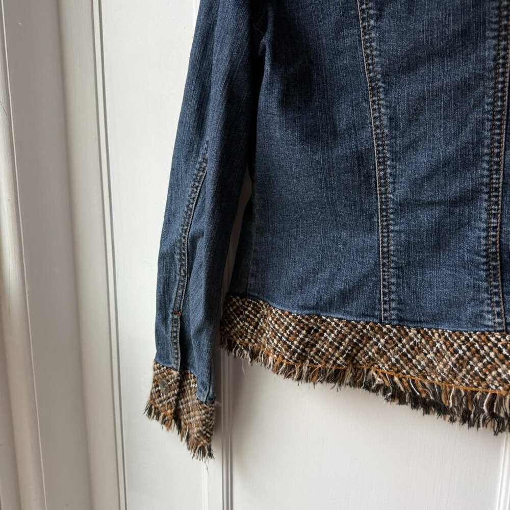 Coldwater Creek Denim Jacket with Tweed Trim - Picture 5 of 6